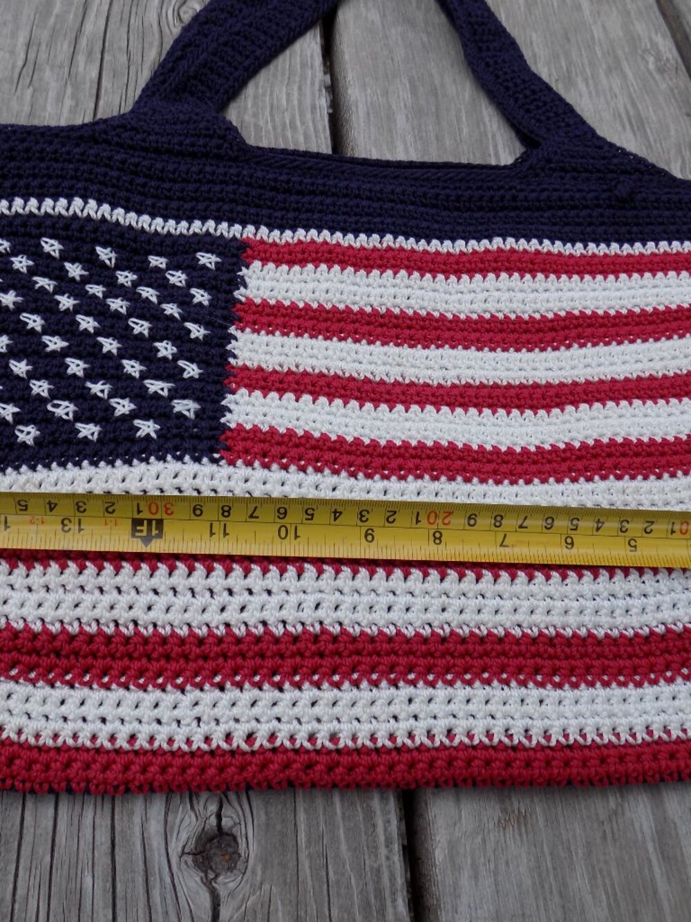 The Sak Flag Purse Bag USA American Flag Crochet Purse Crossbody Bag - Picture 14 of 16
